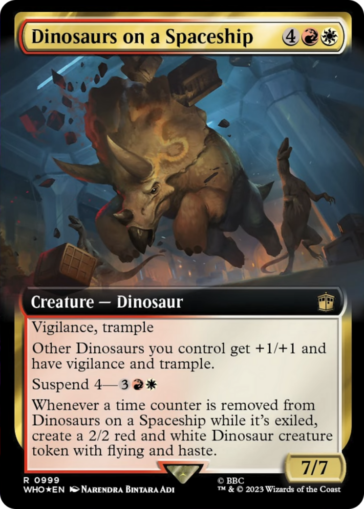 Dinosaurs on a Spaceship (Extended Art) (Surge Foil) [Doctor Who] | Play N Trade Winnipeg