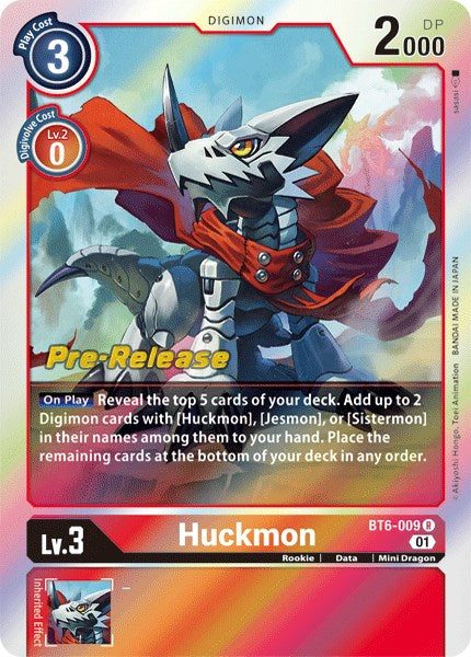 Huckmon [BT6-009] [Double Diamond Pre-Release Cards] | Play N Trade Winnipeg