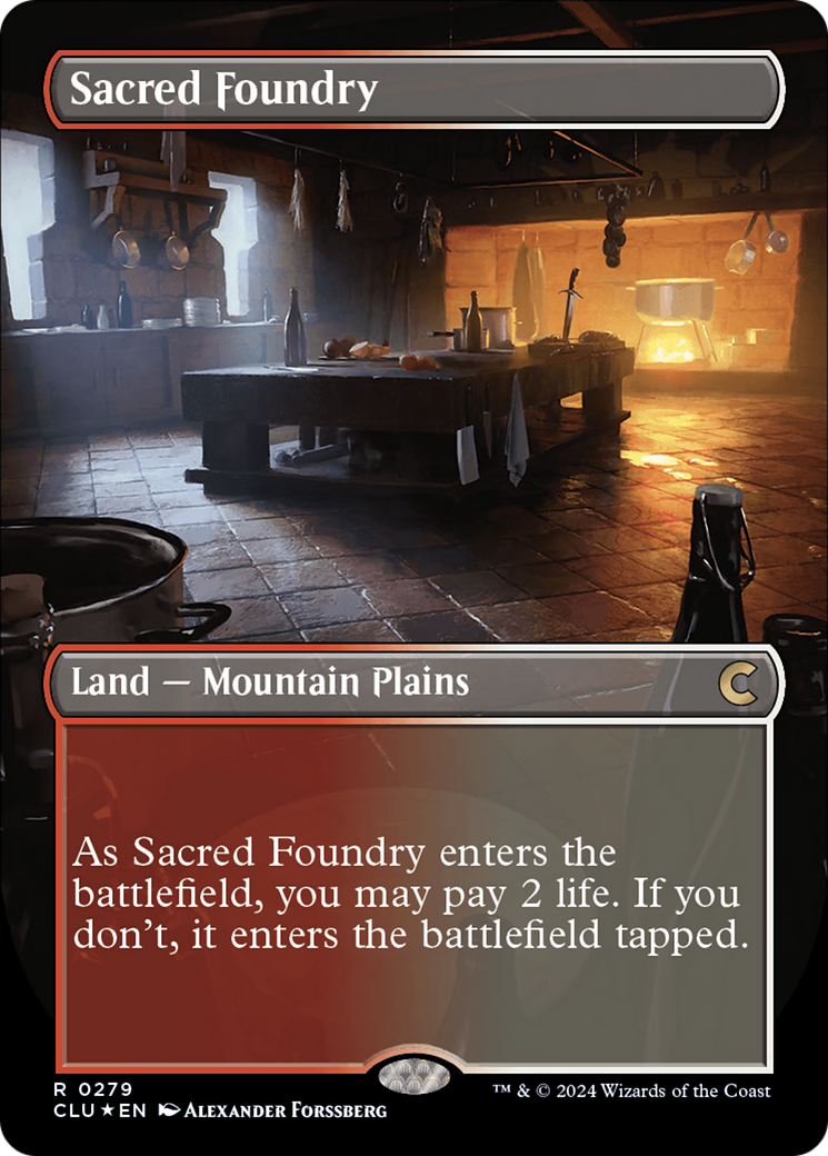 Sacred Foundry (Borderless) [Ravnica: Clue Edition] | Play N Trade Winnipeg