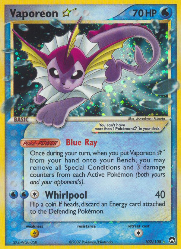 Vaporeon Star (102/108) [EX: Power Keepers] | Play N Trade Winnipeg