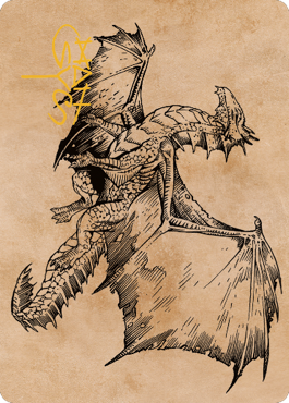 Ancient Bronze Dragon Art Card (58) (Gold-Stamped Signature) [Commander Legends: Battle for Baldur's Gate Art Series] | Play N Trade Winnipeg