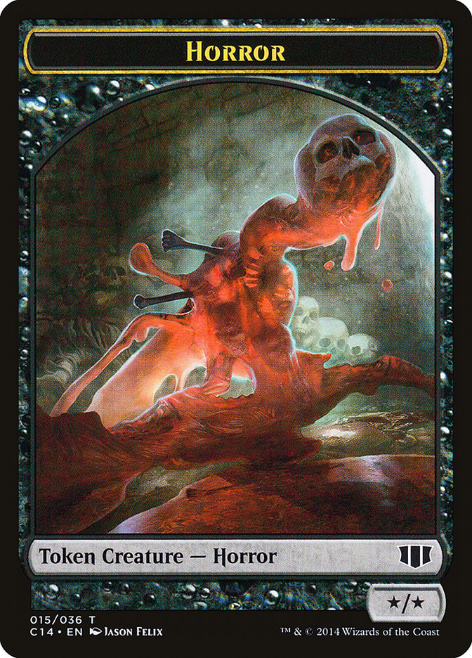 Horror // Zombie (016/036) Double-sided Token [Commander 2014 Tokens] | Play N Trade Winnipeg