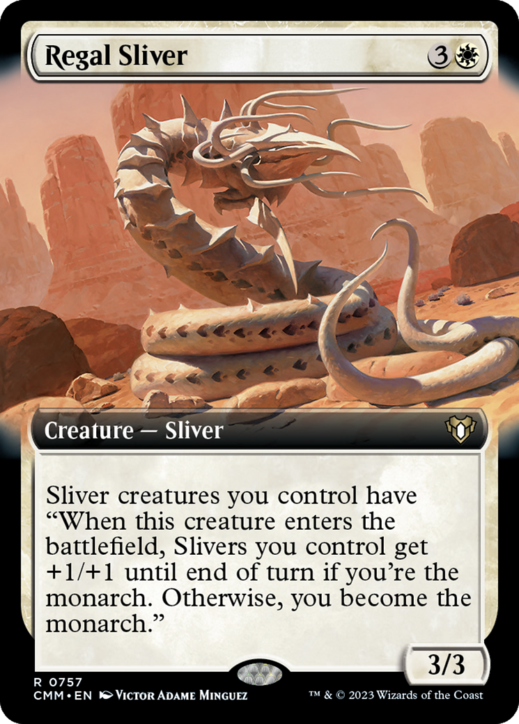 Regal Sliver (Extended Art) [Commander Masters] | Play N Trade Winnipeg