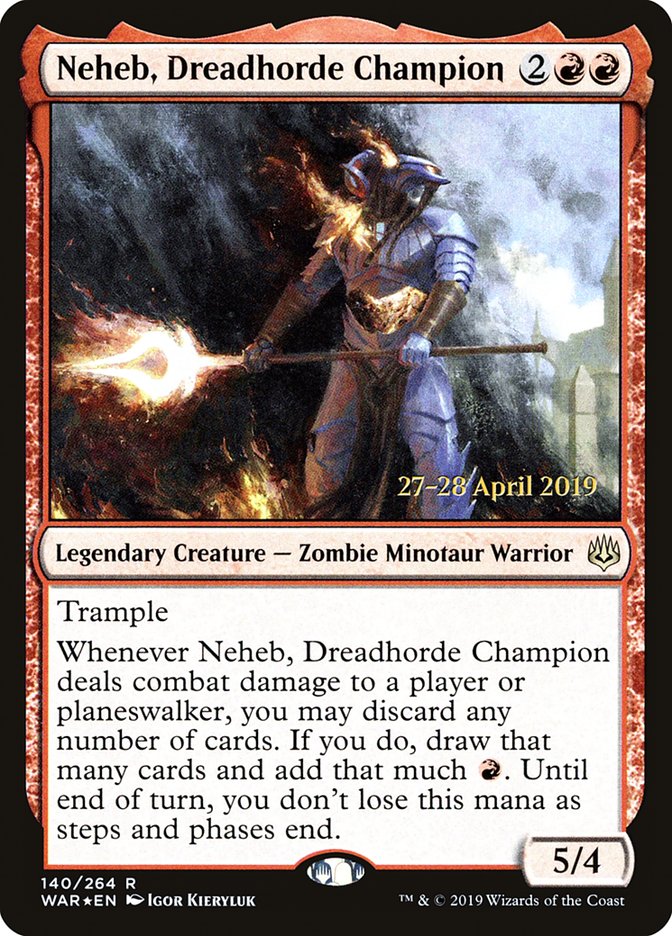 Neheb, Dreadhorde Champion  [War of the Spark Prerelease Promos] | Play N Trade Winnipeg