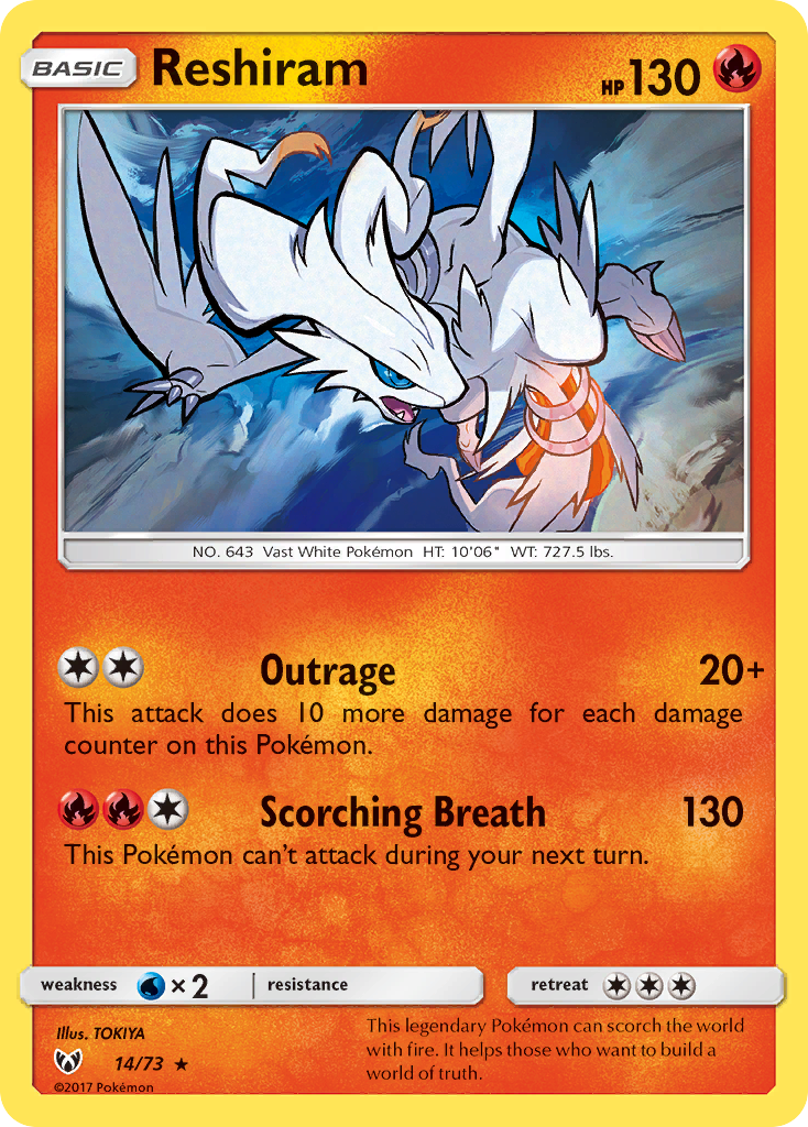 Reshiram (14/73) [Sun & Moon: Shining Legends] | Play N Trade Winnipeg