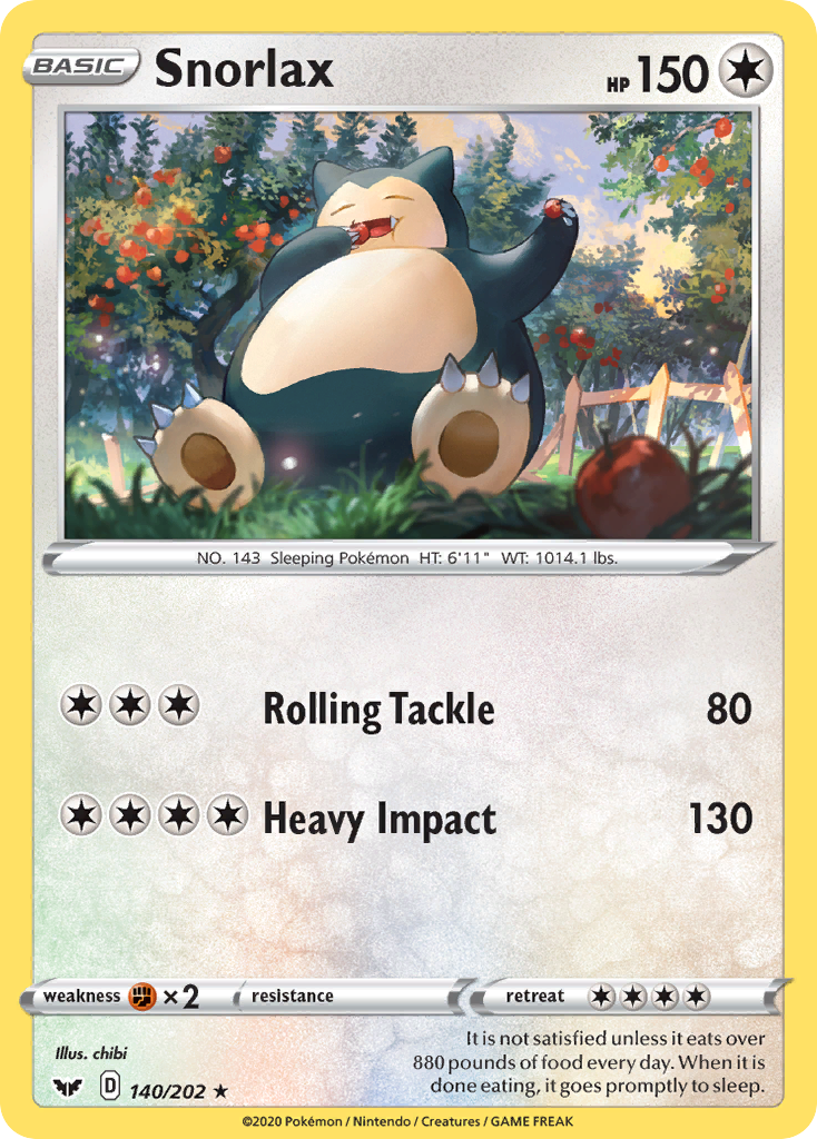 Snorlax (140/202) [Sword & Shield: Base Set] | Play N Trade Winnipeg