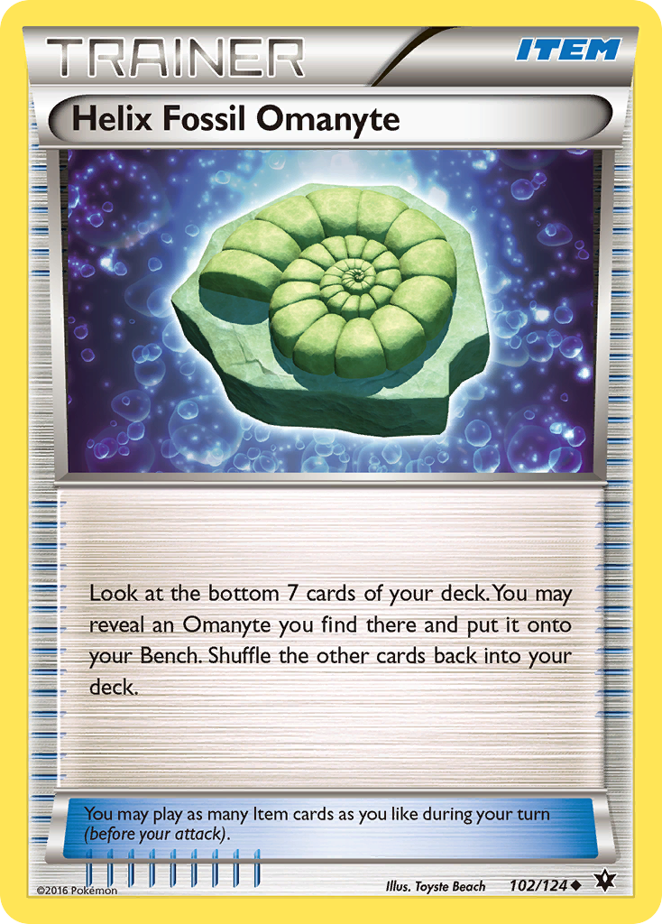 Helix Fossil Omanyte (102/124) [XY: Fates Collide] | Play N Trade Winnipeg