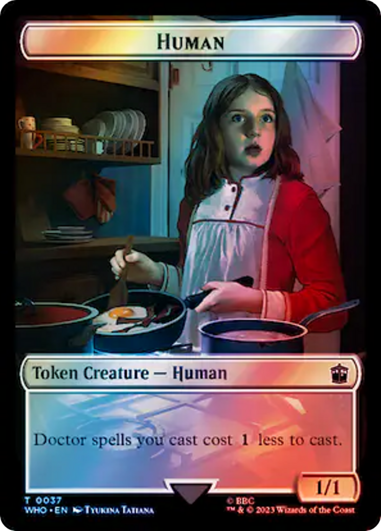 Human (0037) // Food (0059) Double-Sided Token (Surge Foil) [Doctor Who Tokens] | Play N Trade Winnipeg