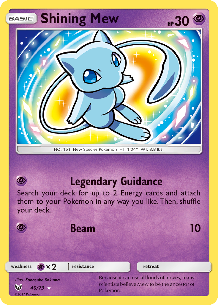 Shining Mew (40/73) [Sun & Moon: Shining Legends] | Play N Trade Winnipeg