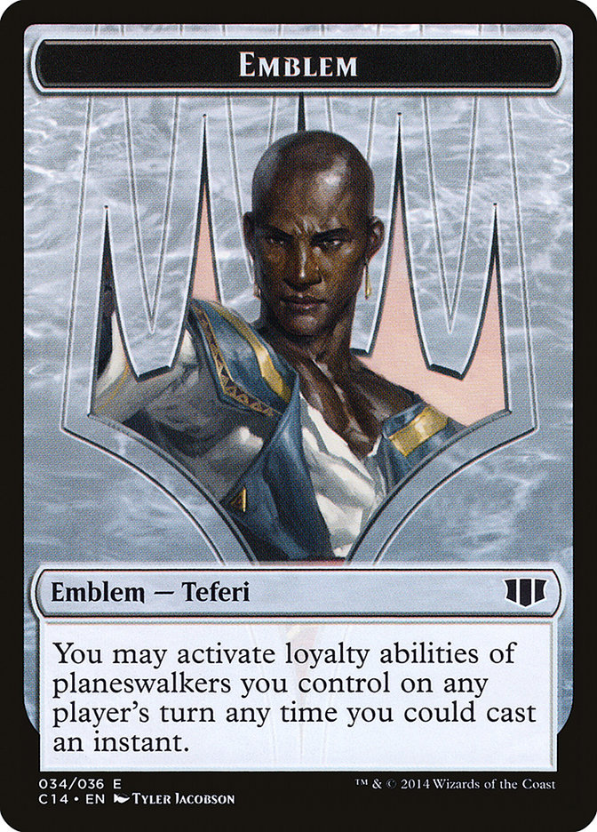 Teferi, Temporal Archmage Emblem // Zombie (011/036) Double-sided Token [Commander 2014 Tokens] | Play N Trade Winnipeg