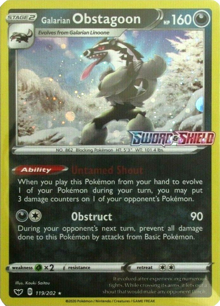 Galarian Obstagoon (119/202) (Cosmos Holo) [Sword & Shield: Base Set] | Play N Trade Winnipeg