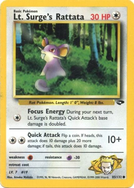 Lt. Surge's Rattata (85/132) [Gym Challenge Unlimited] | Play N Trade Winnipeg