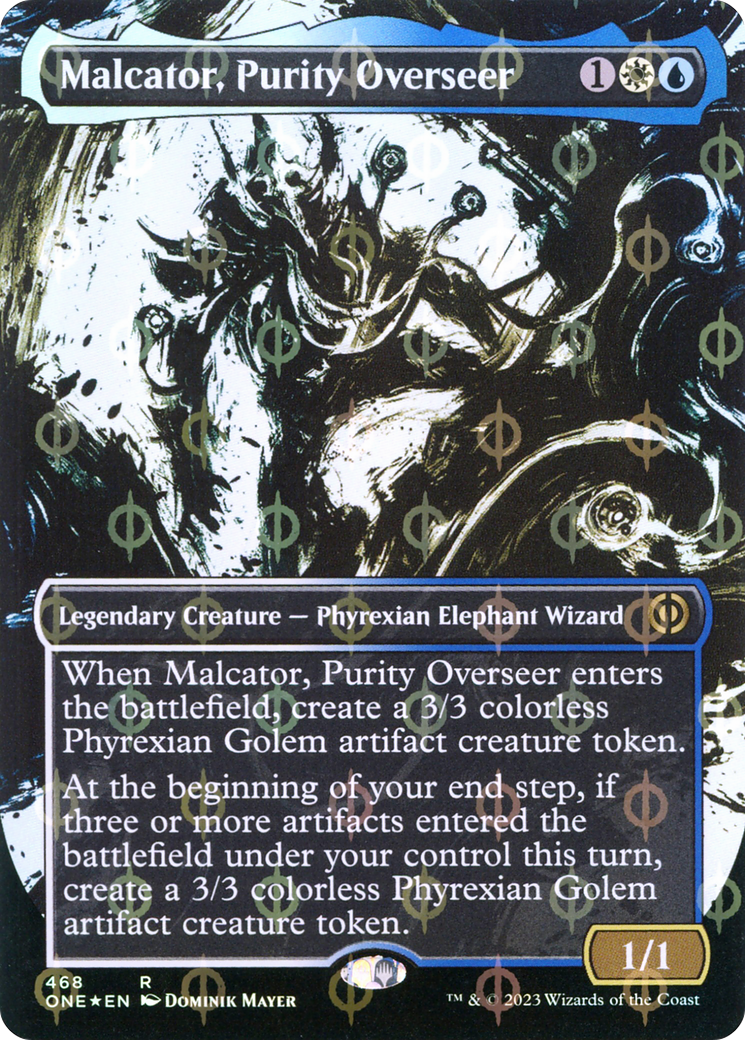 Malcator, Purity Overseer (Borderless Ichor Step-and-Compleat Foil) [Phyrexia: All Will Be One] | Play N Trade Winnipeg