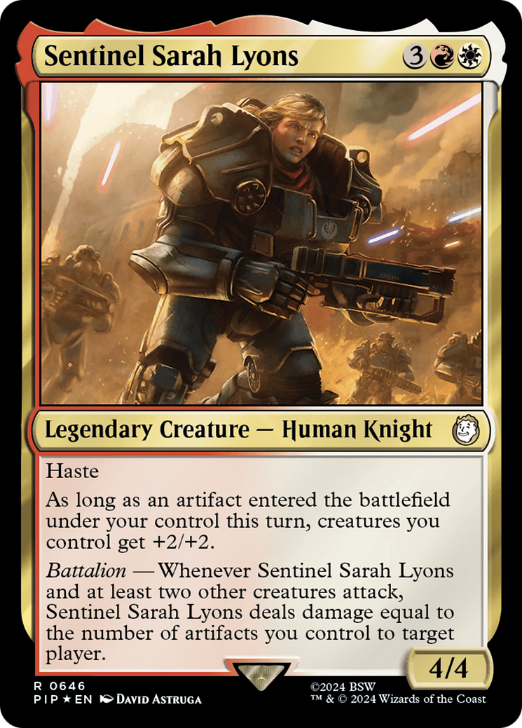 Sentinel Sarah Lyons (Surge Foil) [Fallout] | Play N Trade Winnipeg