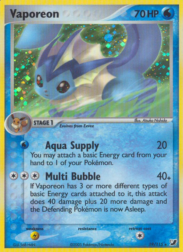 Vaporeon (19/115) [EX: Unseen Forces] | Play N Trade Winnipeg