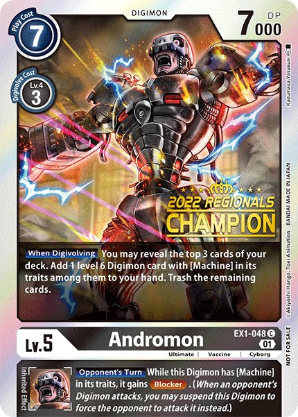Andromon [EX1-048] (2022 Championship Online Regional) (Online Champion) [Classic Collection Promos] | Play N Trade Winnipeg