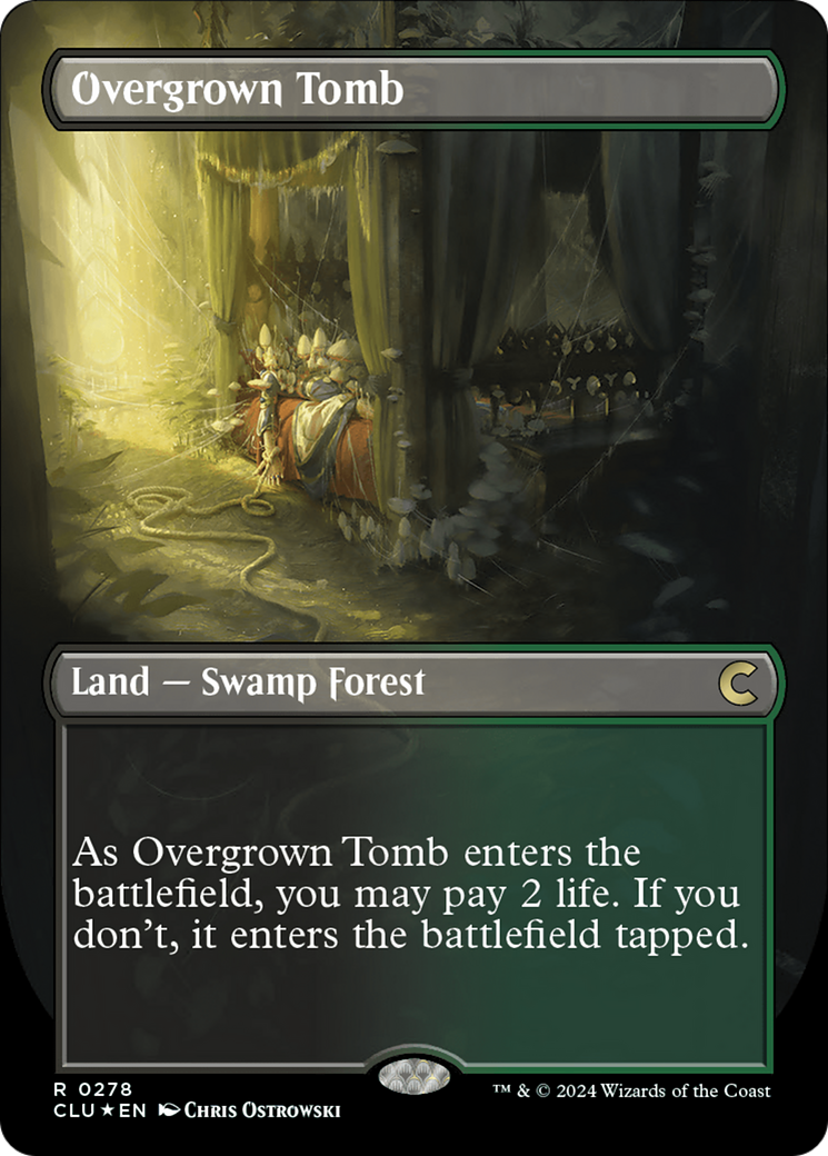 Overgrown Tomb (Borderless) [Ravnica: Clue Edition] | Play N Trade Winnipeg