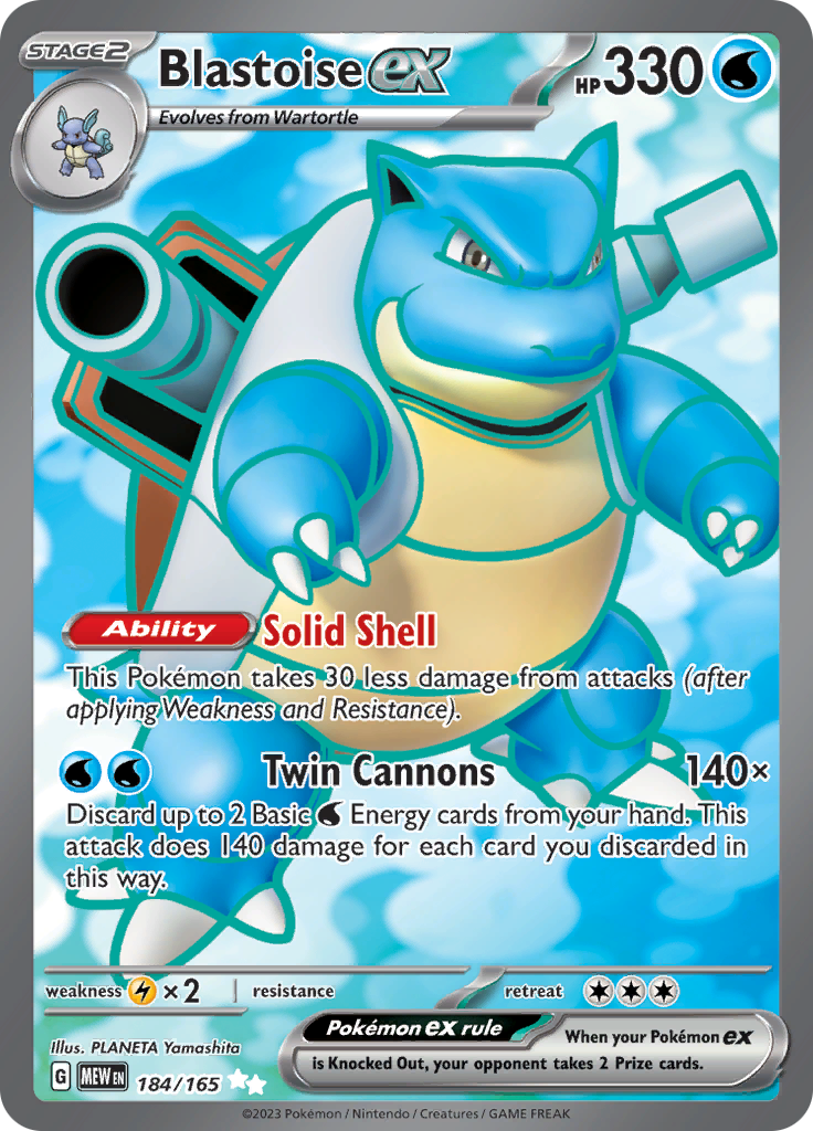 Blastoise ex (184/165) [Scarlet & Violet: 151] | Play N Trade Winnipeg