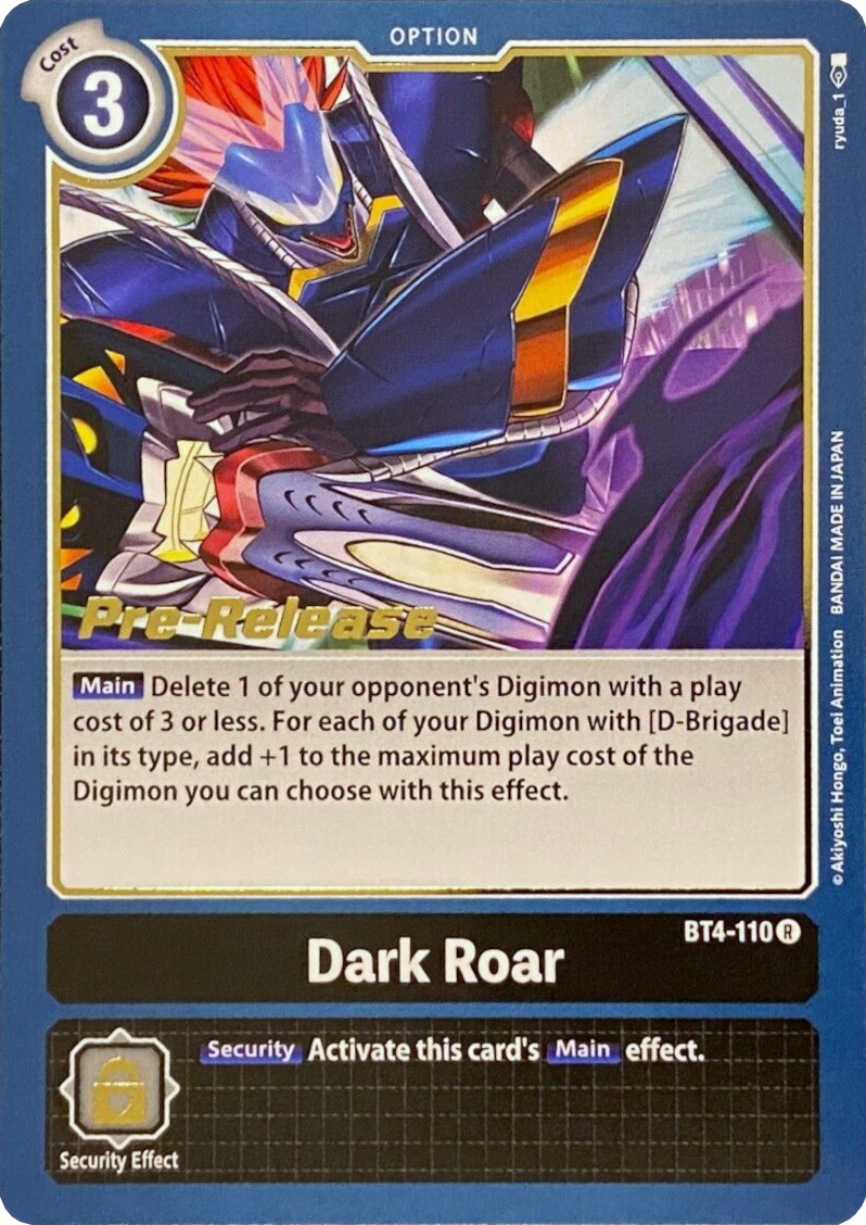 Dark Roar [BT4-110] [Great Legend Pre-Release Promos] | Play N Trade Winnipeg