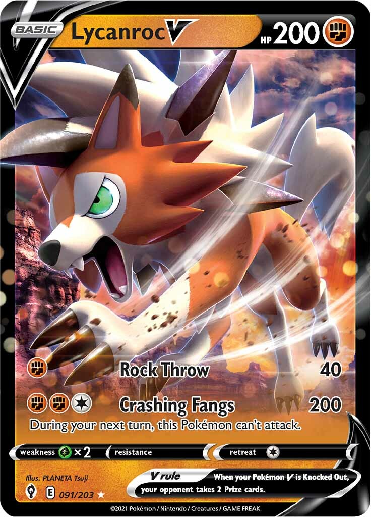 Lycanroc V (091/203) [Sword & Shield: Evolving Skies] | Play N Trade Winnipeg