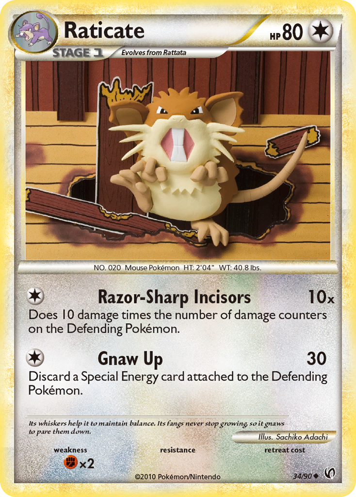 Raticate (34/90) [HeartGold & SoulSilver: Undaunted] | Play N Trade Winnipeg