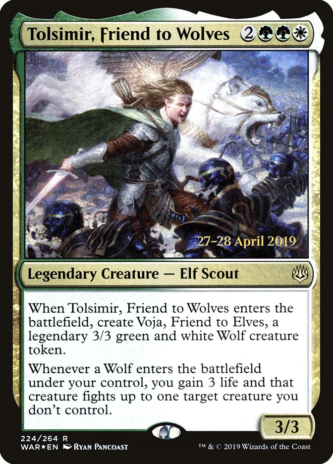 Tolsimir, Friend to Wolves  [War of the Spark Prerelease Promos] | Play N Trade Winnipeg