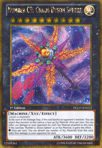 Number C9: Chaos Dyson Sphere [PGLD-EN022] Gold Secret Rare | Play N Trade Winnipeg