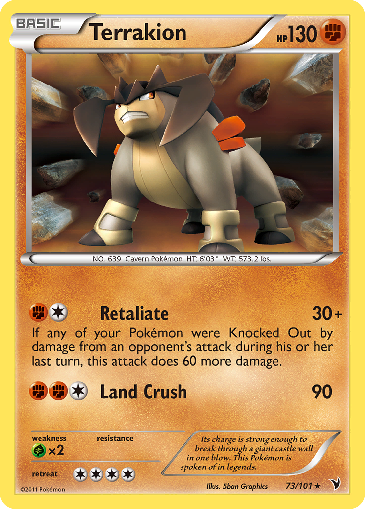 Terrakion (73/101) [Black & White: Noble Victories] | Play N Trade Winnipeg