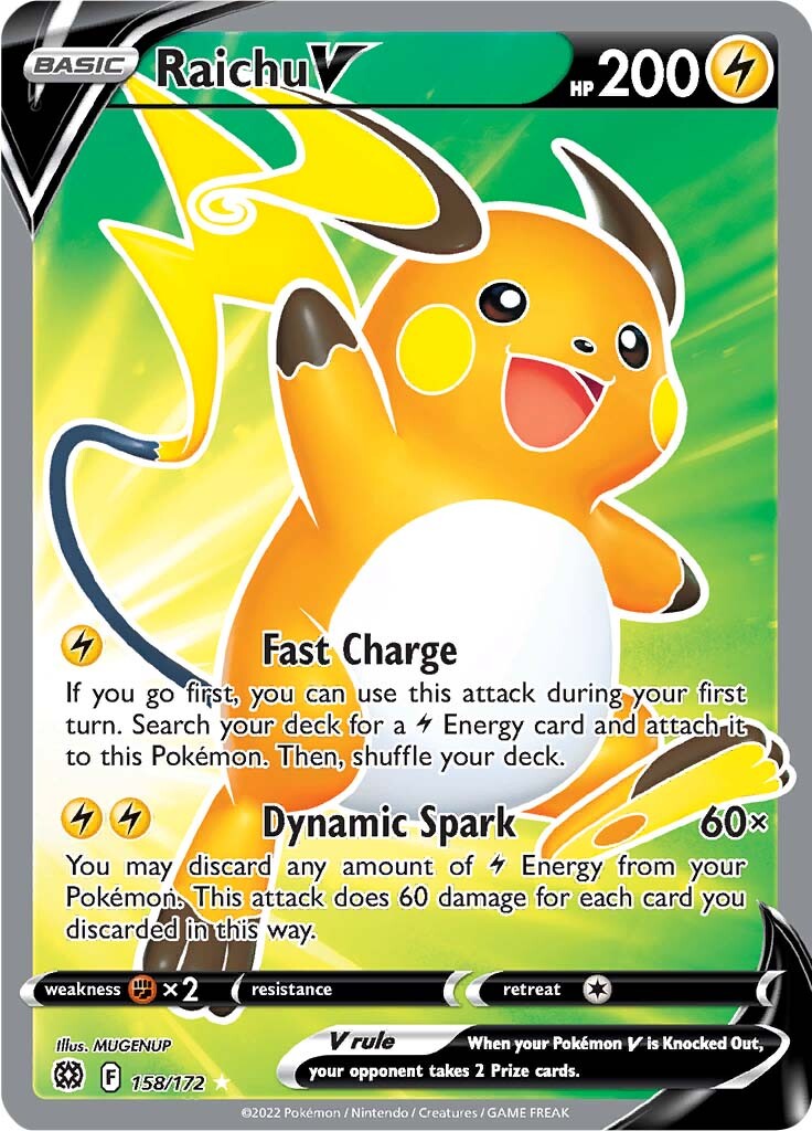 Raichu V (158/172) [Sword & Shield: Brilliant Stars] | Play N Trade Winnipeg