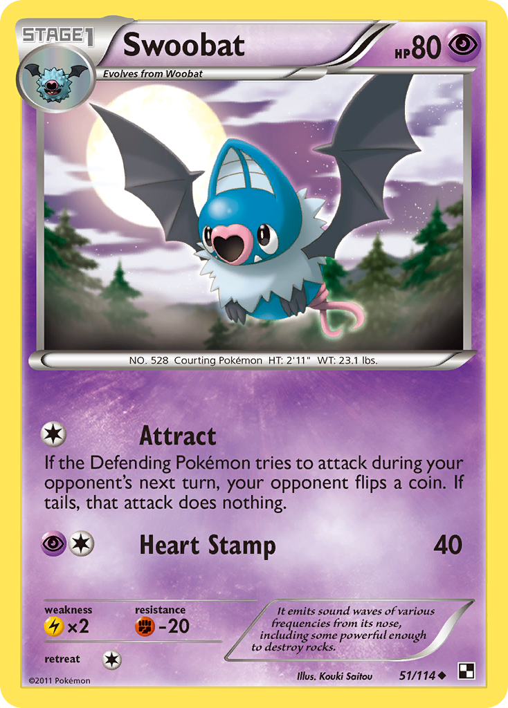 Swoobat (51/114) [Black & White: Base Set] | Play N Trade Winnipeg