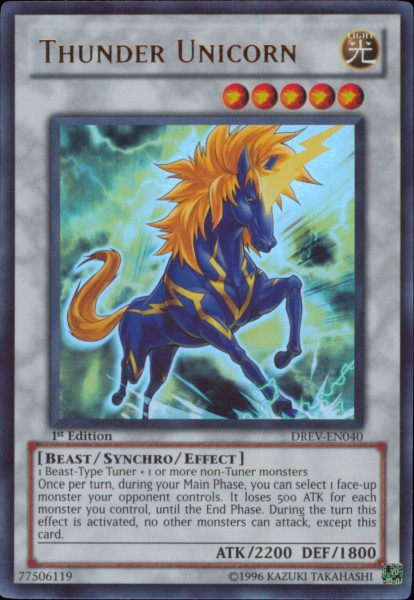 Thunder Unicorn [DREV-EN040] Ultra Rare | Play N Trade Winnipeg