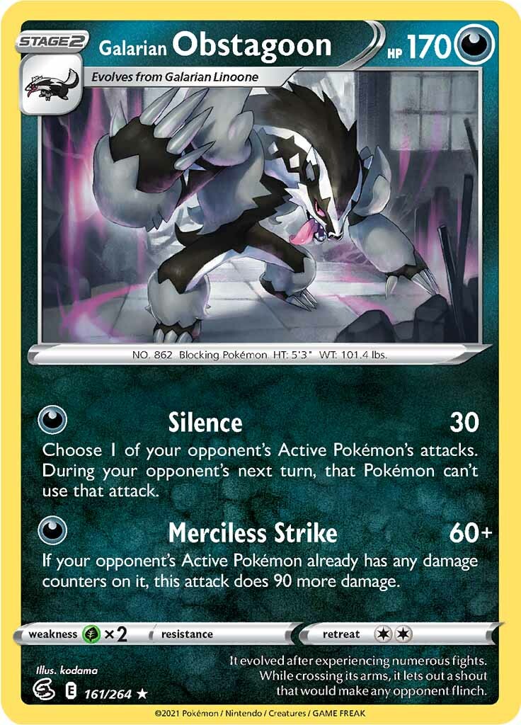 Galarian Obstagoon (161/264) [Sword & Shield: Fusion Strike] | Play N Trade Winnipeg