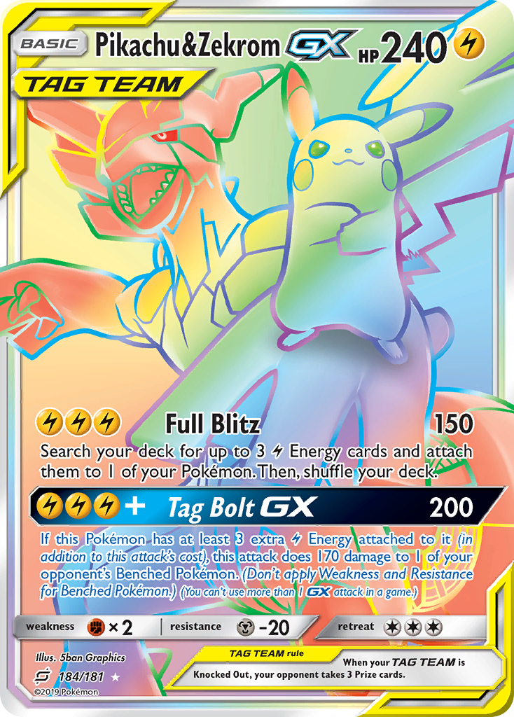 Pikachu & Zekrom GX (184/181) [Sun & Moon: Team Up] | Play N Trade Winnipeg