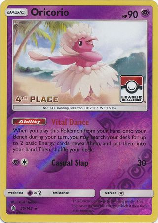 Oricorio (55/145) (League Promo 4th Place) [Sun & Moon: Guardians Rising] | Play N Trade Winnipeg