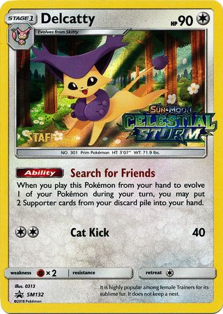 Delcatty (SM132) (Staff Prerelease Promo) [Sun & Moon: Black Star Promos] | Play N Trade Winnipeg