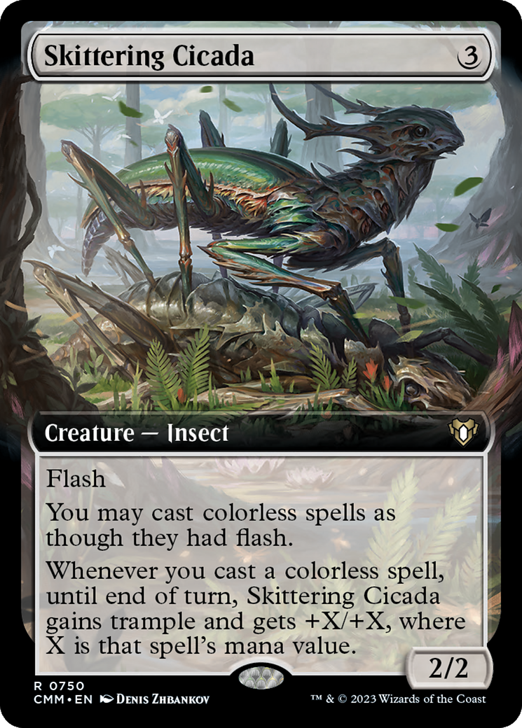 Skittering Cicada (Extended Art) [Commander Masters] | Play N Trade Winnipeg