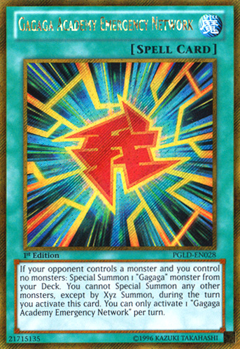 Gagaga Academy Emergency Network [PGLD-EN028] Gold Secret Rare | Play N Trade Winnipeg