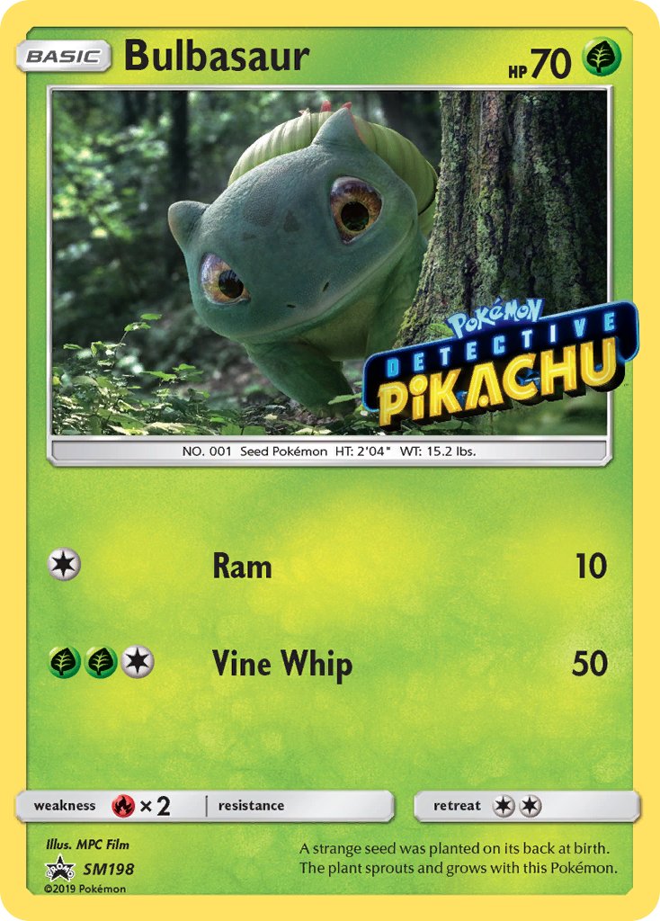 Bulbasaur (SM198) (Detective Pikachu Stamped) [Sun & Moon: Black Star Promos] | Play N Trade Winnipeg