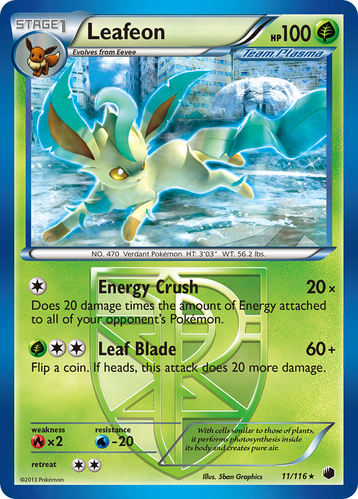 Leafeon (11/116) [Black & White: Plasma Freeze] | Play N Trade Winnipeg