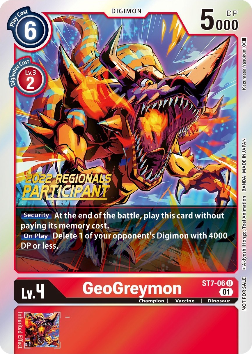 GeoGreymon [ST7-06] (2022 Championship Offline Regional) (Online Participant) [Starter Deck: Gallantmon Promos] | Play N Trade Winnipeg