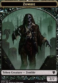 Zombie (005) // Gold (010) Double-sided Token [Commander 2017 Tokens] | Play N Trade Winnipeg