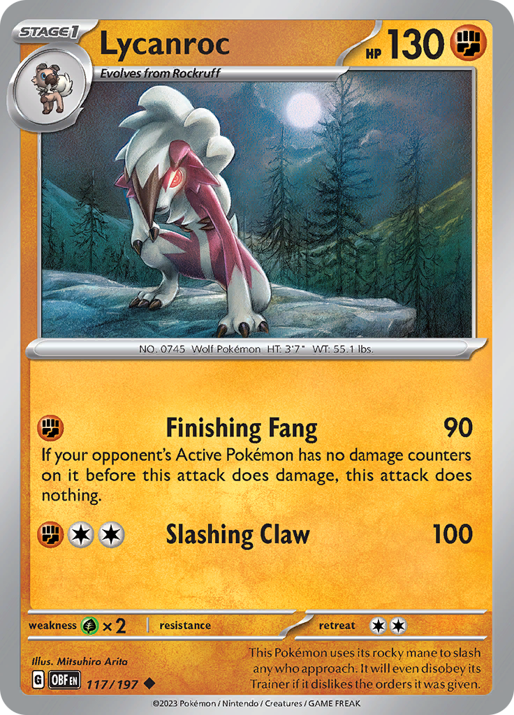 Lycanroc (117/197) [Scarlet & Violet: Obsidian Flames] | Play N Trade Winnipeg