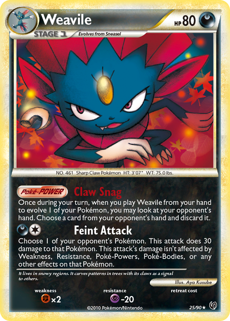 Weavile (25/90) [HeartGold & SoulSilver: Undaunted] | Play N Trade Winnipeg