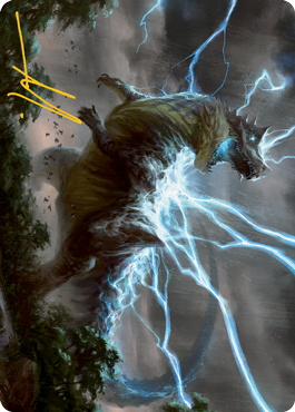 Thrasta, Tempest's Roar Art Card (41) (Gold-Stamped Signature) [Modern Horizons 2 Art Series] | Play N Trade Winnipeg