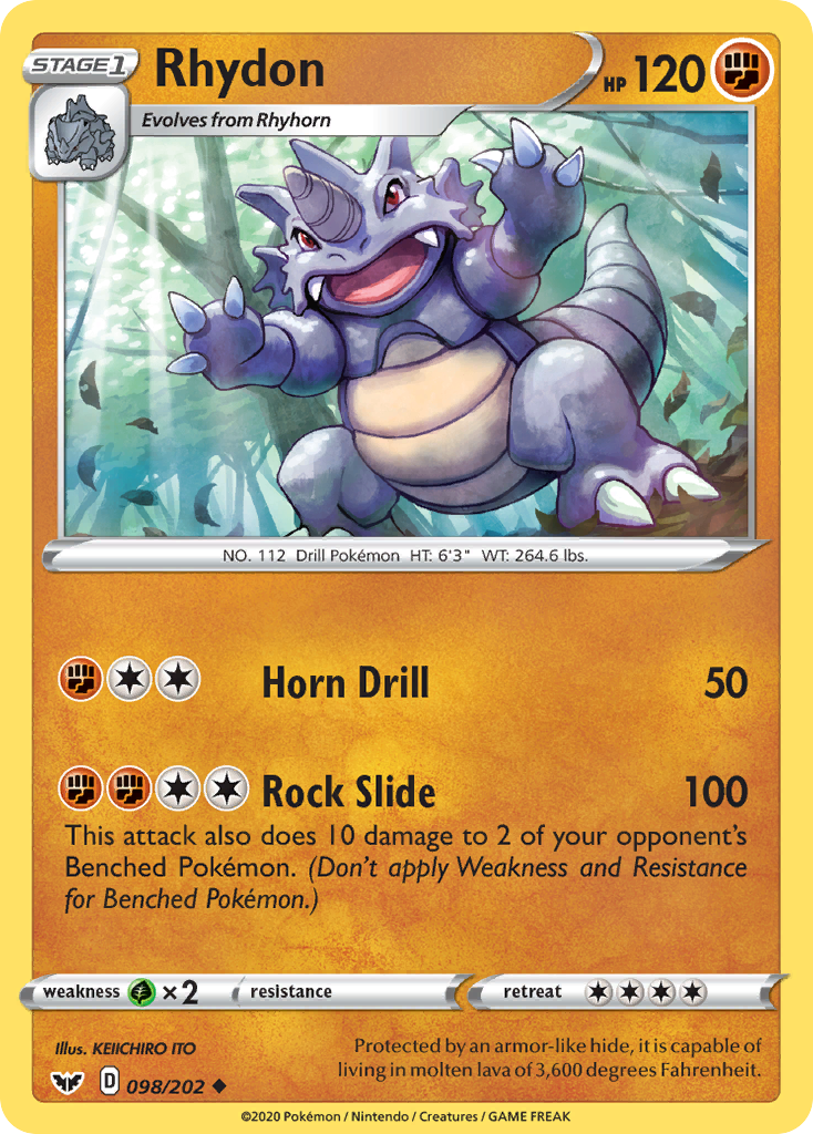 Rhydon (098/202) [Sword & Shield: Base Set] | Play N Trade Winnipeg