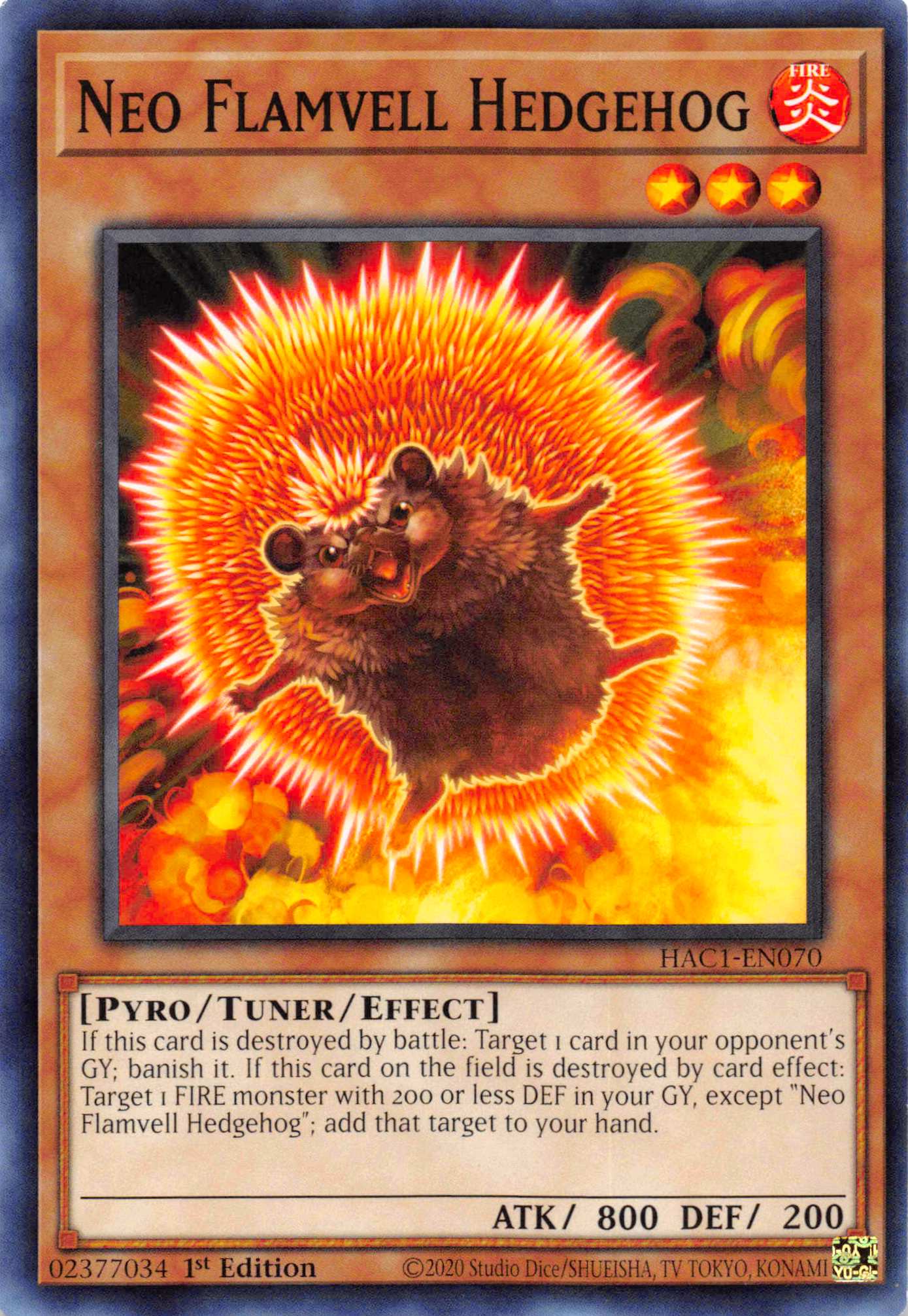 Neo Flamvell Hedgehog [HAC1-EN070] Common | Play N Trade Winnipeg