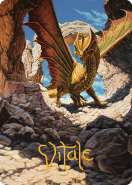 Ancient Brass Dragon Art Card (02) (Gold-Stamped Signature) [Commander Legends: Battle for Baldur's Gate Art Series] | Play N Trade Winnipeg