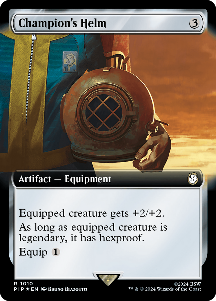 Champion's Helm (Extended Art) (Surge Foil) [Fallout] | Play N Trade Winnipeg