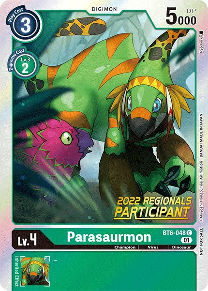 Parasaurmon [BT6-048] (2022 Championship Online Regional) (Online Participant) [Double Diamond Promos] | Play N Trade Winnipeg