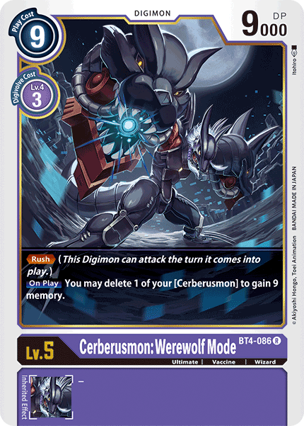 Cerberusmon: Werewolf Mode [BT4-086] [Great Legend] | Play N Trade Winnipeg